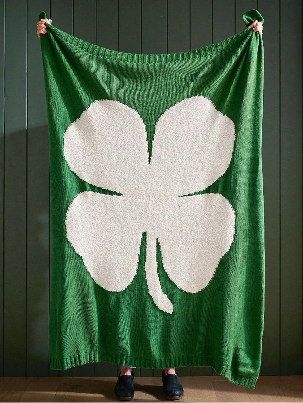 Pottery Barn Luck Of The Irish Jacquard Knit Throw